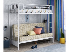 Двухъярусная кровать с диваном Мадлен белая-пифагор в Сухом Логу - suhoj-log.magazinmebel.ru | фото