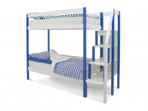 Двухъярусная кровать Svogen с бортиком синий-белый в Сухом Логу - suhoj-log.magazinmebel.ru | фото