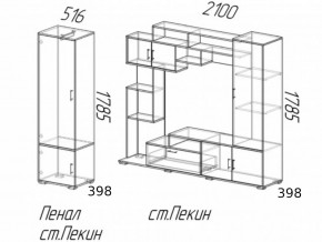 Гостиная Пекин с пеналом Ясень Шимо в Сухом Логу - suhoj-log.magazinmebel.ru | фото - изображение 2