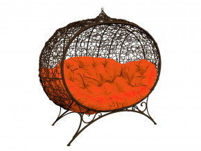 Кокон Улей на ножках с ротангом оранжевая подушка в Сухом Логу - suhoj-log.magazinmebel.ru | фото