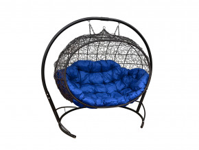 Кокон Улей подвесной с ротангом синяя подушка в Сухом Логу - suhoj-log.magazinmebel.ru | фото