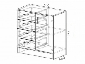 Комод К800-1Д ЛДСП белый в Сухом Логу - suhoj-log.magazinmebel.ru | фото - изображение 2