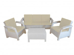 Комплект уличной мебели Yalta Premium Terrace Triple Set белый в Сухом Логу - suhoj-log.magazinmebel.ru | фото