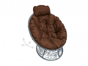 Кресло Папасан мини пружинка с ротангом коричневая подушка в Сухом Логу - suhoj-log.magazinmebel.ru | фото