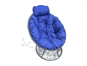 Кресло Папасан мини пружинка с ротангом синяя подушка в Сухом Логу - suhoj-log.magazinmebel.ru | фото