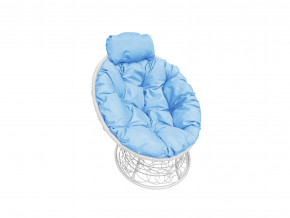 Кресло Папасан мини с ротангом голубая подушка в Сухом Логу - suhoj-log.magazinmebel.ru | фото - изображение 1