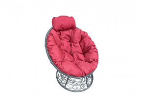 Кресло Папасан мини с ротангом красная подушка в Сухом Логу - suhoj-log.magazinmebel.ru | фото
