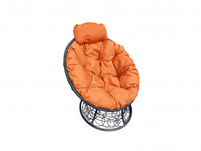 Кресло Папасан мини с ротангом оранжевая подушка в Сухом Логу - suhoj-log.magazinmebel.ru | фото