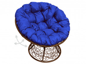 Кресло Папасан пружинка с ротангом синяя подушка в Сухом Логу - suhoj-log.magazinmebel.ru | фото