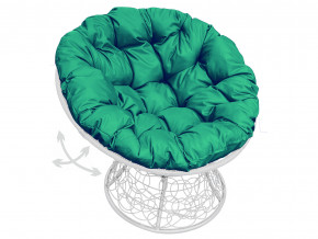 Кресло Папасан пружинка с ротангом зелёная подушка в Сухом Логу - suhoj-log.magazinmebel.ru | фото