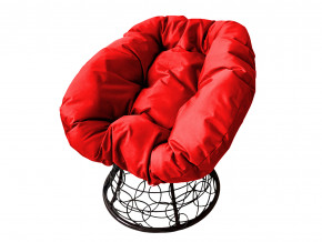 Кресло Пончик с ротангом красная подушка в Сухом Логу - suhoj-log.magazinmebel.ru | фото