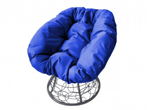Кресло Пончик с ротангом синяя подушка в Сухом Логу - suhoj-log.magazinmebel.ru | фото