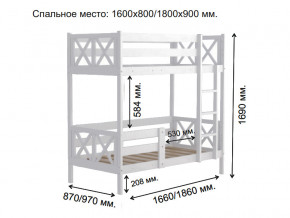 Кровать 2-х ярусная Аист-2 Прованс белый 1600х800 мм в Сухом Логу - suhoj-log.magazinmebel.ru | фото - изображение 2