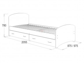 Кровать-6 одинарная с 2-мя ящиками 800*2000 млечный дуб в Сухом Логу - suhoj-log.magazinmebel.ru | фото - изображение 2