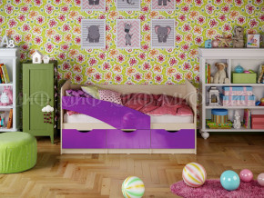 Кровать Бабочки 1600 Фиолетовый металлик в Сухом Логу - suhoj-log.magazinmebel.ru | фото