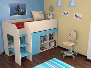 Кровать чердак Теремок 2 Голубой в Сухом Логу - suhoj-log.magazinmebel.ru | фото