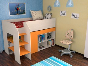 Кровать чердак Теремок 2 Оранжевый в Сухом Логу - suhoj-log.magazinmebel.ru | фото