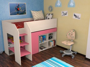 Кровать чердак Теремок 2 Розовый в Сухом Логу - suhoj-log.magazinmebel.ru | фото - изображение 1