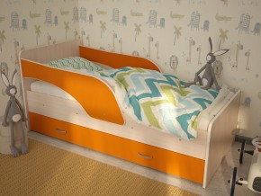 Кровать детская Максимка млечный дуб-оранж в Сухом Логу - suhoj-log.magazinmebel.ru | фото