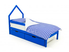 Кровать-домик мини Svogen с ящиками и бортиком синий в Сухом Логу - suhoj-log.magazinmebel.ru | фото