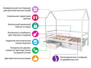 Кровать-домик Svogen с ящиками и бортиком бежевый в Сухом Логу - suhoj-log.magazinmebel.ru | фото - изображение 2