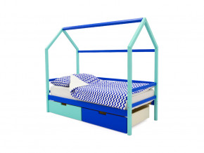 Кровать-домик Svogen с ящиками мятно-синий в Сухом Логу - suhoj-log.magazinmebel.ru | фото