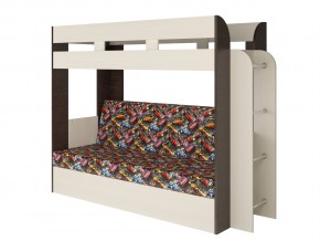 Кровать двухъярусная Карамель 75 венге ткань машинки в Сухом Логу - suhoj-log.magazinmebel.ru | фото