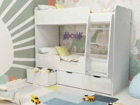 Кровать двухъярусная Малыш двойняшка белый феритейл в Сухом Логу - suhoj-log.magazinmebel.ru | фото