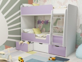 Кровать двухъярусная Малыш двойняшка белый-ирис в Сухом Логу - suhoj-log.magazinmebel.ru | фото