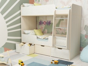 Кровать двухъярусная Малыш двойняшка дуб молочный-феритейл в Сухом Логу - suhoj-log.magazinmebel.ru | фото