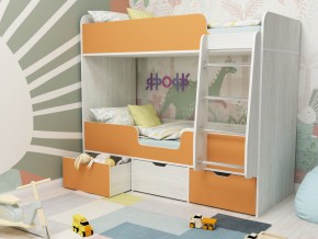 Кровать двухъярусная Малыш двойняшка винтерберг-оранжевый в Сухом Логу - suhoj-log.magazinmebel.ru | фото