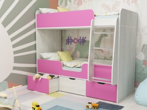 Кровать двухъярусная Малыш двойняшка винтерберг-розовый в Сухом Логу - suhoj-log.magazinmebel.ru | фото