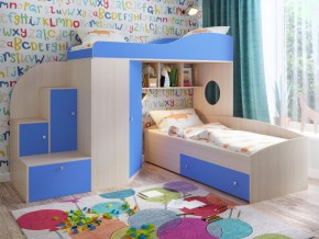 Кровать Кадет 2 Дуб молочный-голубой в Сухом Логу - suhoj-log.magazinmebel.ru | фото