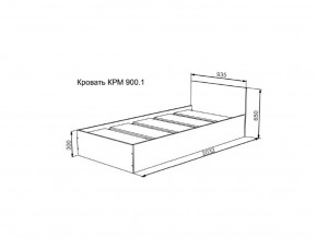 Кровать Мори КРМ 900.1 графит в Сухом Логу - suhoj-log.magazinmebel.ru | фото - изображение 2
