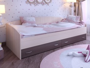 Кровать с выкатными ящиками Дуб молочный-Бодего в Сухом Логу - suhoj-log.magazinmebel.ru | фото