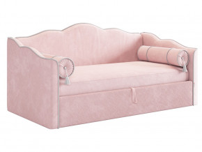 Кровать софа Лея 900 велюр нежно-розовый/галька в Сухом Логу - suhoj-log.magazinmebel.ru | фото