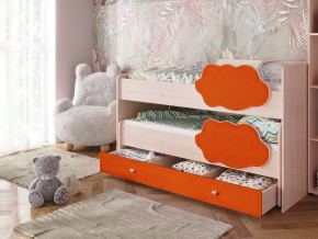 Кровать Соник с ящиком млечный дуб-оранж в Сухом Логу - suhoj-log.magazinmebel.ru | фото