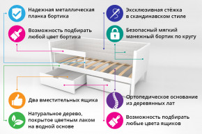 Кровать-тахта Svogen мягкая с ящиками и бортиком с фото белый/барашки в Сухом Логу - suhoj-log.magazinmebel.ru | фото - изображение 2