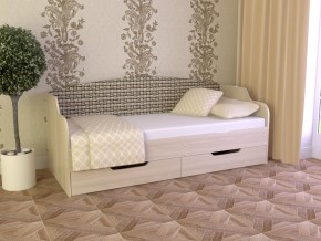Кровать Юниор Тип 2 Микровелюр-плетенка светлая 800х1600 в Сухом Логу - suhoj-log.magazinmebel.ru | фото