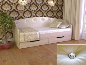 Кровать Юниор Тип 2 шимо светлый/белый перламутр 800х1600 в Сухом Логу - suhoj-log.magazinmebel.ru | фото