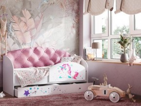 Кровать Звездочка с бортиком Белый-розовый в Сухом Логу - suhoj-log.magazinmebel.ru | фото
