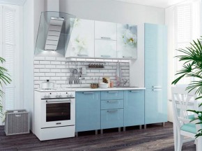 Кухня 2100 Бьянка голубые блестки в Сухом Логу - suhoj-log.magazinmebel.ru | фото