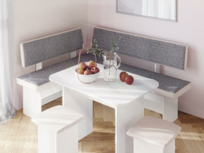Кухонный уголок Парма Белый, ткань серая в Сухом Логу - suhoj-log.magazinmebel.ru | фото - изображение 3