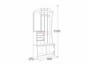 Прихожая Саша 20 ясень анкор в Сухом Логу - suhoj-log.magazinmebel.ru | фото - изображение 2