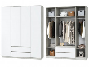 Шкаф для одежды четырехдверный Лори дуб серый, белый в Сухом Логу - suhoj-log.magazinmebel.ru | фото