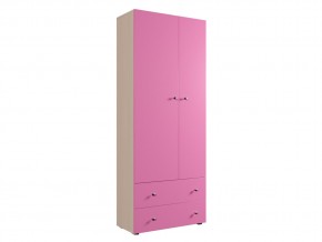Шкаф ДМ 800 с 2 ящиками дуб млечный-розовый в Сухом Логу - suhoj-log.magazinmebel.ru | фото