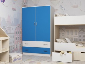 Шкаф двухстворчатый белый-голубой в Сухом Логу - suhoj-log.magazinmebel.ru | фото