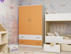 Шкаф двухстворчатый белый-оранж в Сухом Логу - suhoj-log.magazinmebel.ru | фото