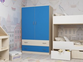 Шкаф двухстворчатый дуб молочный-голубой в Сухом Логу - suhoj-log.magazinmebel.ru | фото