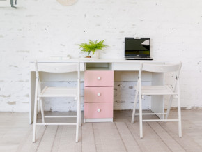 Стол письменный двухместный В 5 розовый в Сухом Логу - suhoj-log.magazinmebel.ru | фото
